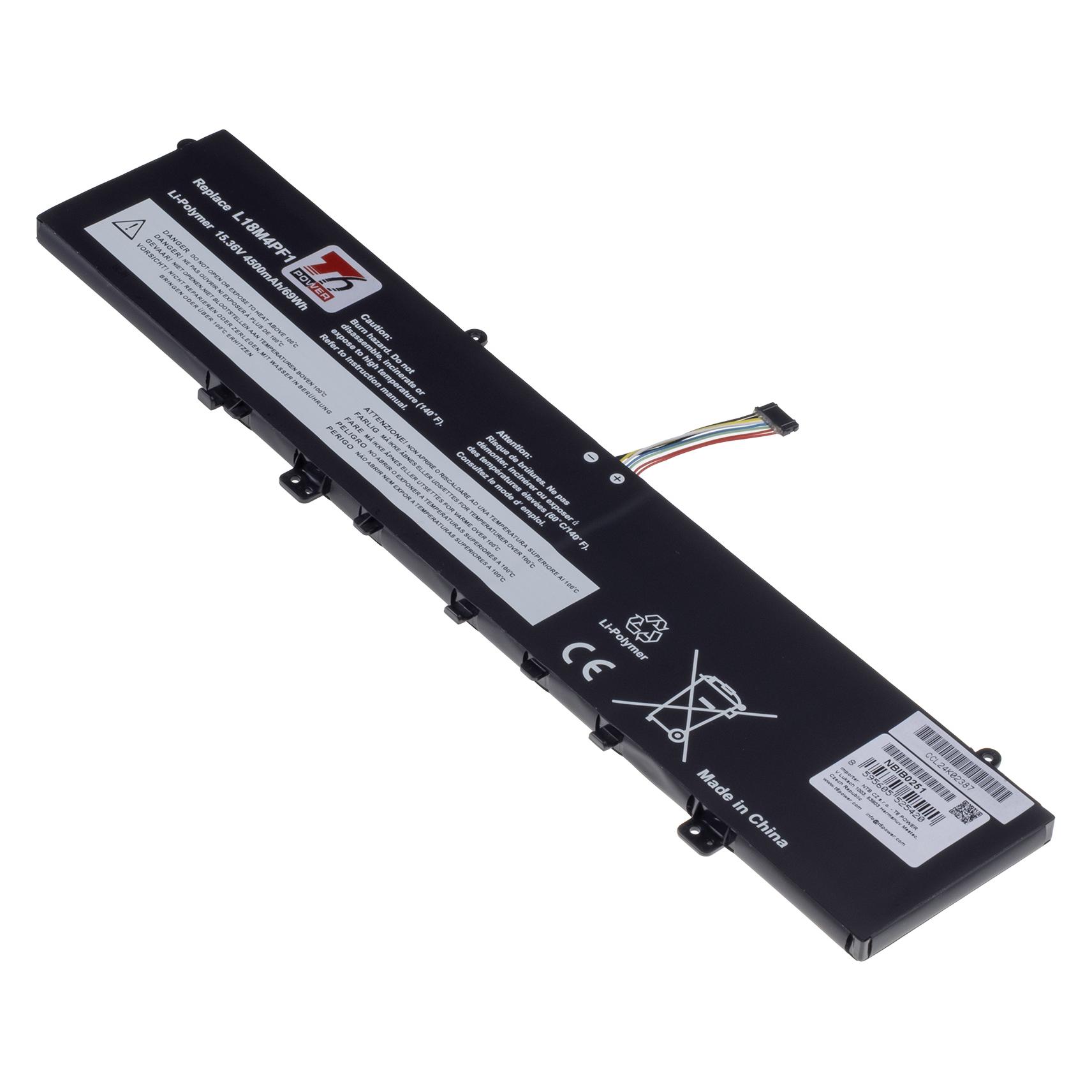 T6 Power Battery for Lenovo Yoga C940-15IRH, Yoga 9-15IMH5, 4500mAh, 69Wh, 4cell, Li-Pol (4 Zellen, 4500 mAh) (NBIB0251)