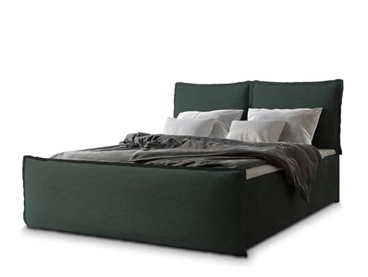 Masseno Boxspringbett Monta 180x200 cm Komplett-Set mit Matratze und Topper, Polsterbett mit Zwei Bettkästen -Grün, Lincoln 39