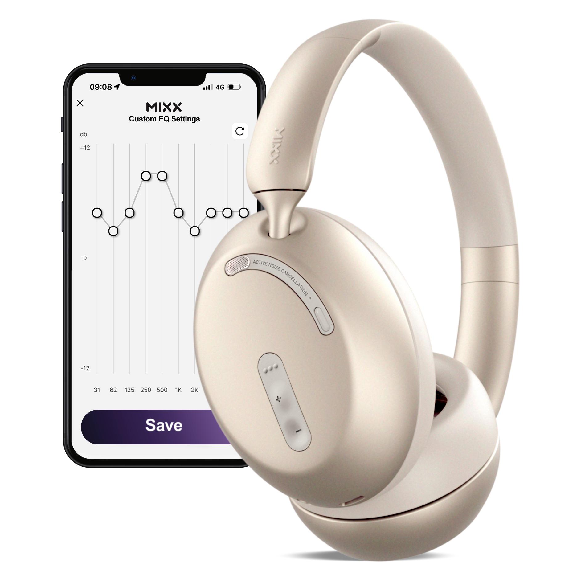 Mixx StreamQ D3 Over Ear ANC Wireless Kopfhörer (40 h, Kabellos) (SQD3-SD-SD-414)