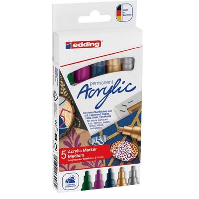 Edding Acrylmarker Acrylic 5100 Mittel metallic 5er Set