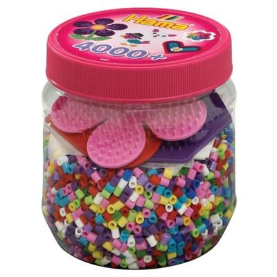 Hama 2051 - Dose, 3 Stiftplatten 223+236+299 mit ca. 4000 Bügelperlen im Farbmix