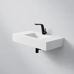 Steinberg Serie 444 Waschtisch Wandwaschtisch aus Mineo Stone, matt white, 444 7020 W 444 7020 W