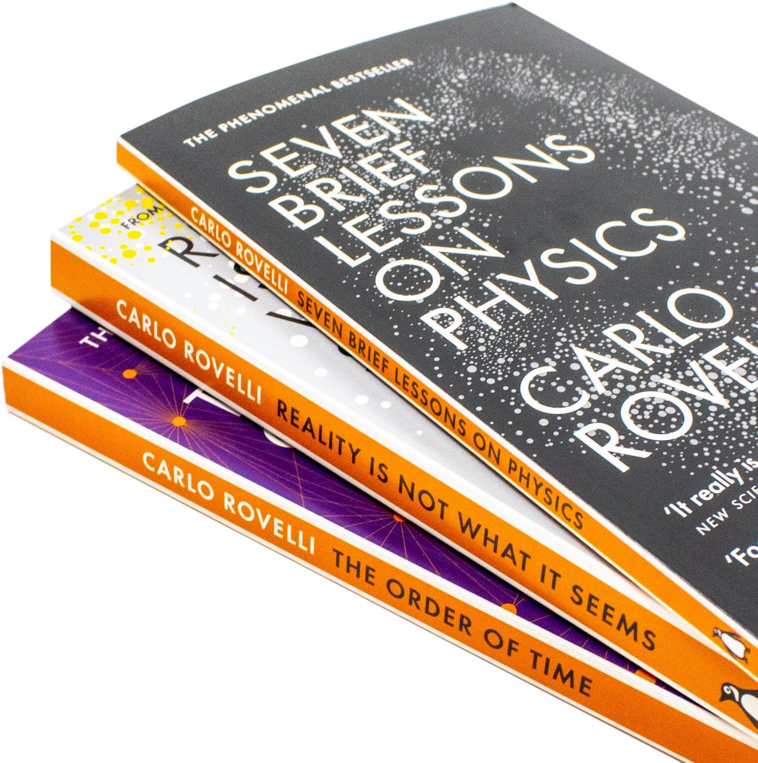 Penguin Carlo Rovelli Collection 3 Books Set (Reality Is Not What It Seems, The Order of Time, Seven Brief Lessons on Physics)