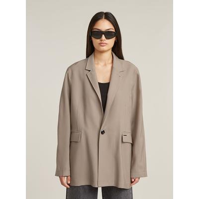 Jackenblazer G-STAR "Boyfriend Blazer", Damen, Gr. S, vintage khaki, Obermaterial: 93% Viskose, 7% Polyester, Blazer