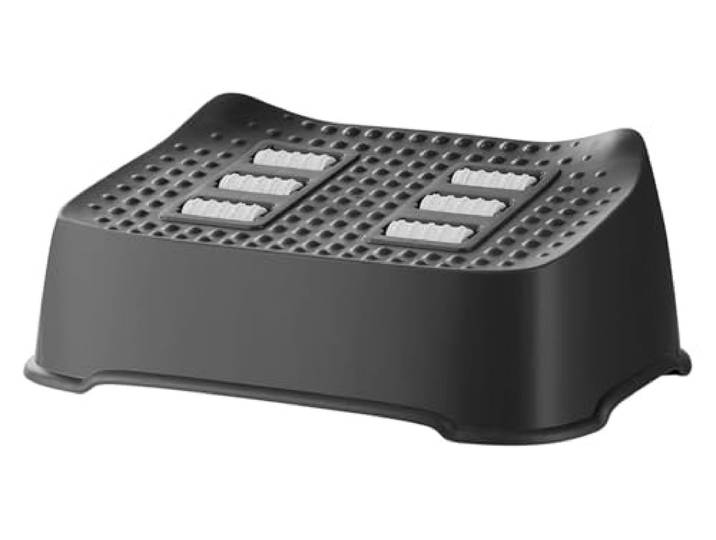 UIYdrhDCG Toilettenhocker, Tragbarer Rutschfester Toiletten-Tritthocker for Büro-Fußhocker(Black)