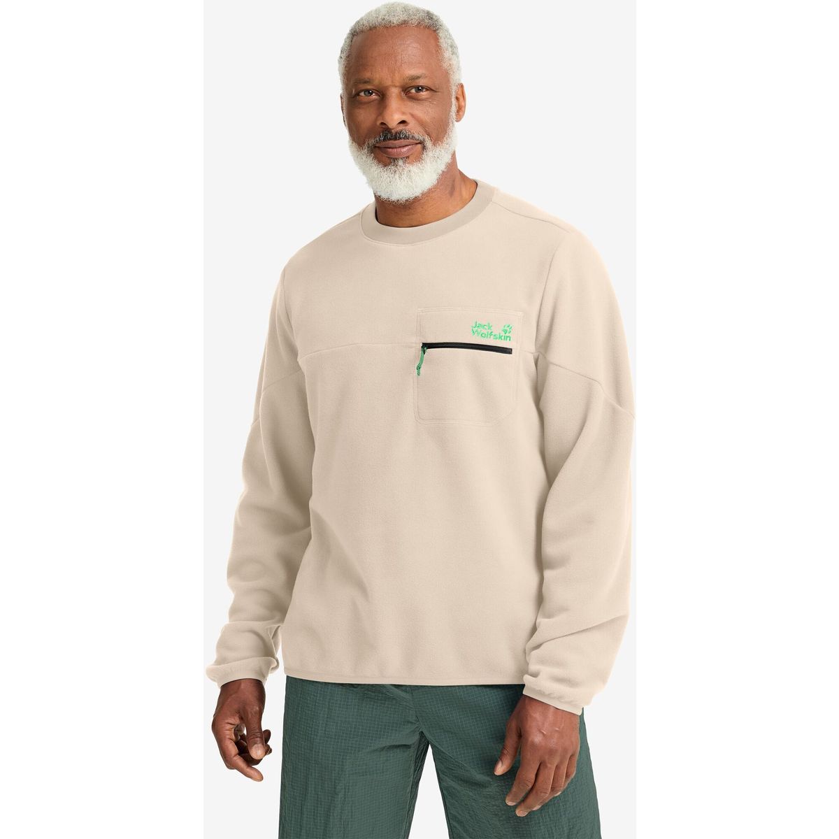 Jack Wolfskin Find The Wild Crewneck M oyster (A0084) M A65933_A0084_A08