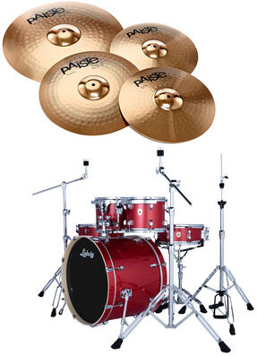 "Ludwig Evolution Bundle 22"" Crimson Crimson Sparkle"