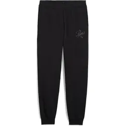PUMA Kinder Hose ESS SCRIPT Sweatpants TR G, Größe 128 in Schwarz Schwarz