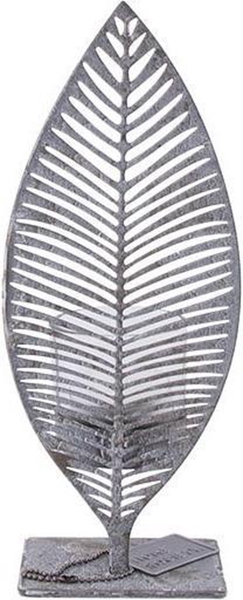 Home Society Metal Leaf Tealighthouder WhiteWash S