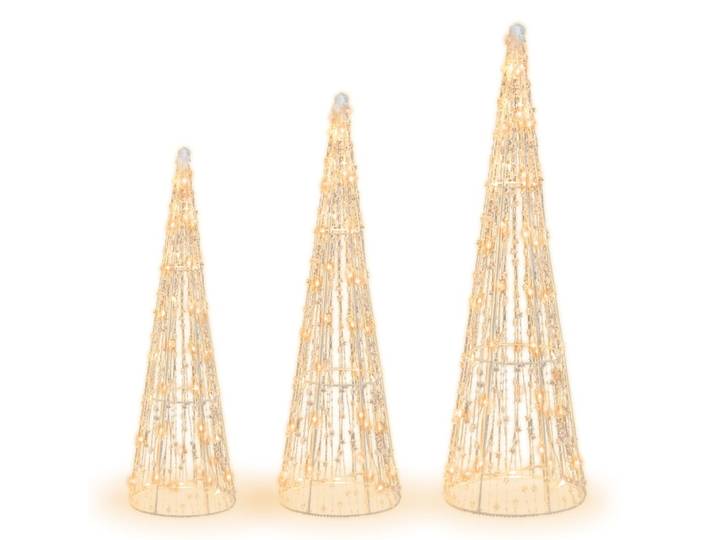 Sapin de noël led décoré lumineux avec étoile au sommet 24×24×81cm
