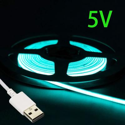 Uplift Essentials USB 5V COB LED Strip Light Ultra Thin Multicolor Tape 2m 5v 8mm ice Blue