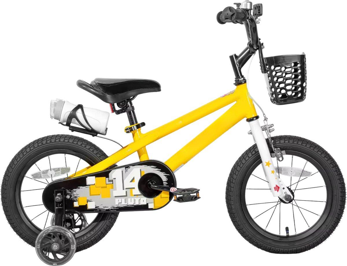 Kinderfahrrad 30 cm - 2-4 Jahre - mit leuchtenden Stützrädern & DIY Stickern - Orange
