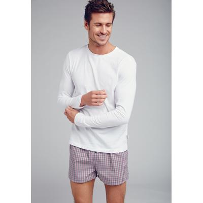 Langarmshirt JOCKEY "American T-Shirt", Herren, Gr. S, weiß, Jersey, Obermaterial: 100% Baumwolle, unifarben, bequem hüftbedeckend, Rundhals, Shirts Langarmshirt, lockere Passform, lange Ärmel, Cotton, weich