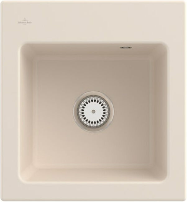 V&B; Évier Subway 45 XS avec garniture, robinet, ivoire CeramicPlus ; Villeroy & Boch (678101FU)