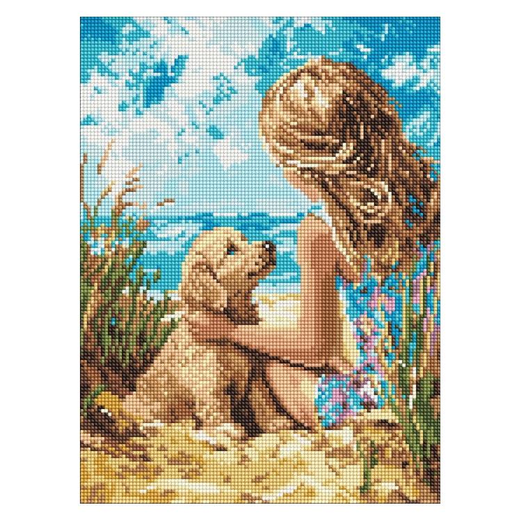 Ideyka Diamantmosaik Kinder - Heiliger Engel 30x30cm (AMO8158)