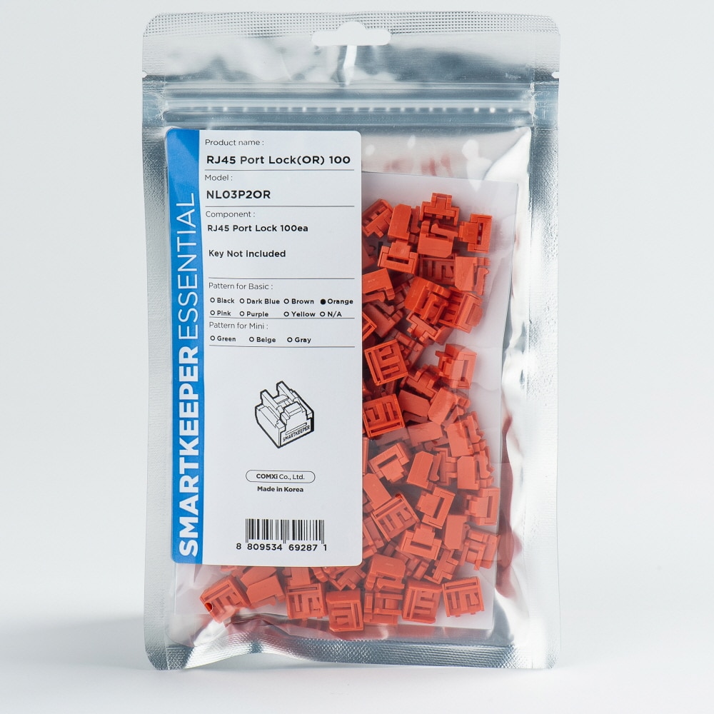 SMARTKEEPER ESSENTIAL 100x RJ45 Port Blockers Orange SLSART-0074