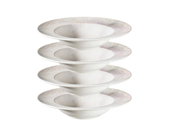 Mäser Pastatellerset Aquarellia Lila, Lila, Weiß, Keramik, 4-teilig, rund, 5.5 cm, Made in Europe, Essen & Trinken, Geschirr, Teller, Pastateller