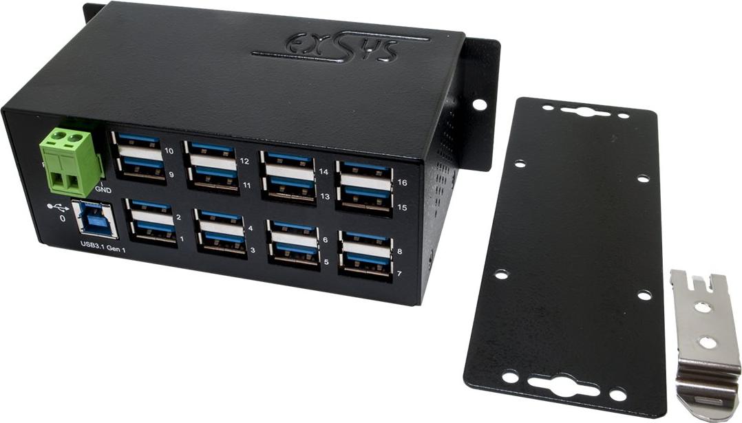 EXSYS EX-1113HMS, USB 3.2 Gen 1 (3.1 Gen 1) Type-B, USB 3.2 Gen 1 (3.1 Gen 1) Type-A, 5000 Mbit/s, Schwarz, USB, 7 - 24 V