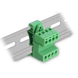 DELOCK Terminalblock Set f. Hutschiene 4Pin Rastermaß 5,08mm
