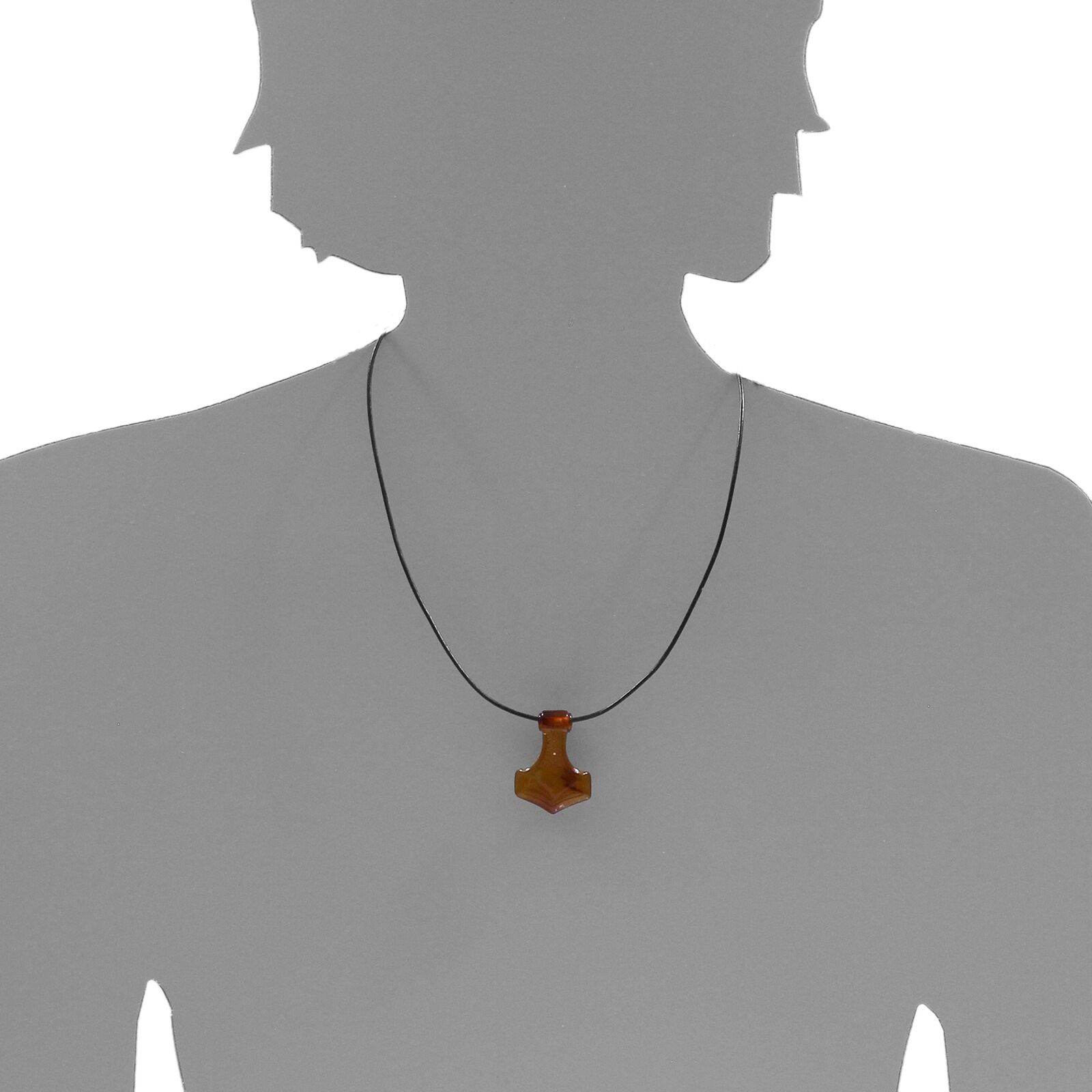 Kettenanhänger OSTSEE-SCHMUCK "- Thorhammer - Bernstein -" Gr. 34, braun (braun, bernsteinfarben), Schmuckanhänger, Damen, Blacklist, Kettenanhänger