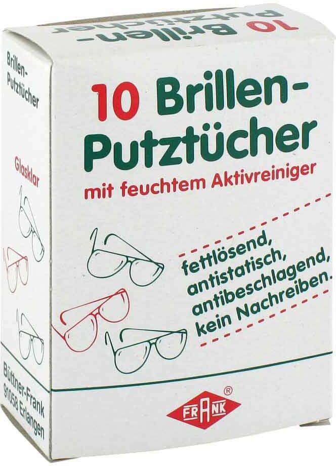 Brillenputztücher mit feuchtem Aktivreiniger 10stk