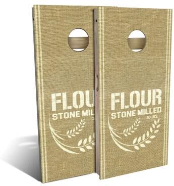 Skip's Garage Flour Sack Outdoor Cornhole Board Set