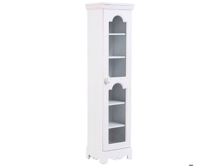 Vitrine en bois et verre avec 1 porte blanche 24x20x98 5