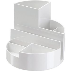 Maul Schreibtisch-Organizer 4117602, rundbox Eco, Kunststoff, 6 Fächer, weiß