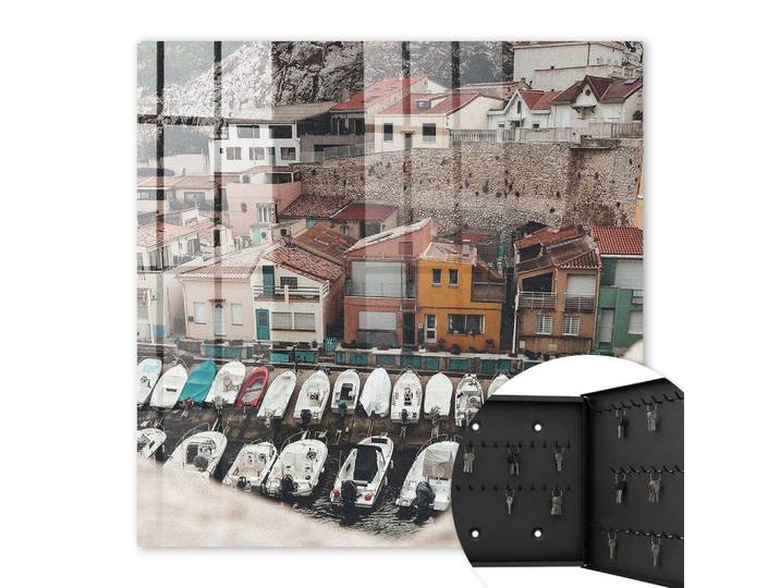 SCHLÜSSELBOX Schwarz 30x30 cm- Türöffnung nach rechts - Eine Küstenstadt