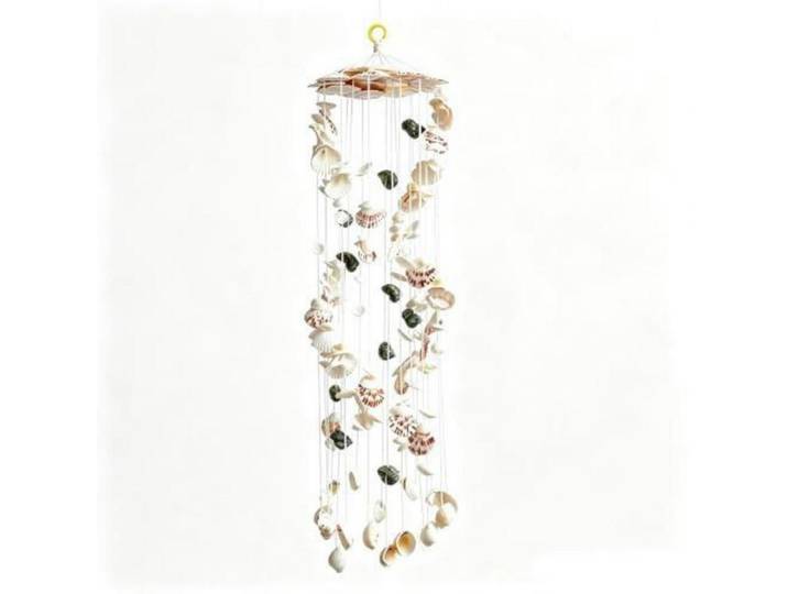 Windspiel Muschelform 95 cm, Mehrfarbig, Naturmaterialen, 13x1x95 cm, Dekoration, Gartendeko