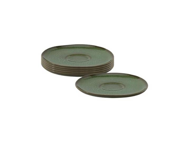 like. by Villeroy & Boch - Lave Glacé Kaffeeuntertassen 6er Set, 15 cm, Untertassen mit einzigartiger Glasur, Steingut, Grün