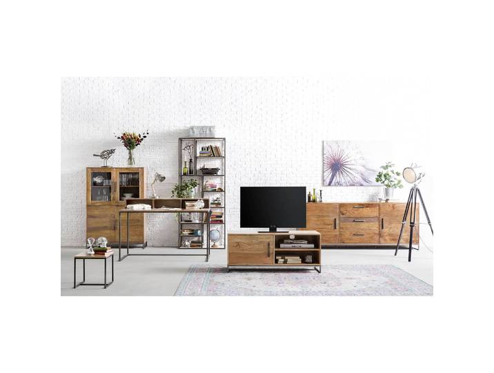 Highboard 100 x 140 x 35cm Braun/Akazie