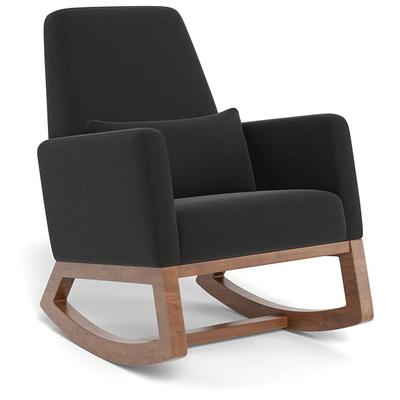 Monte Design Joya Rocker - Walnut Base / Black Performance Microfiber Fabric
