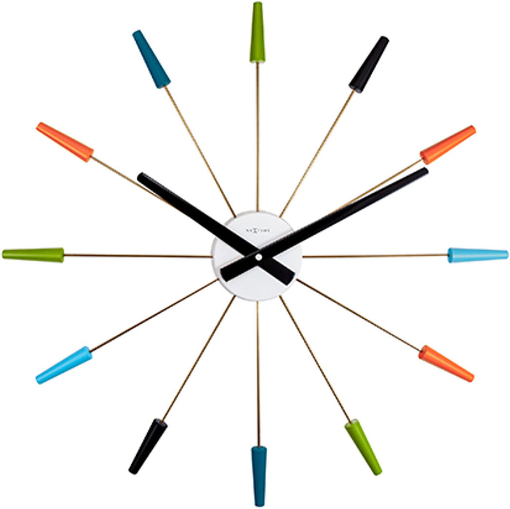 NeXtime Analogue Wall Clock Orange/Blue/Green/Black 58cm W X 58cm H X 4.5cm D