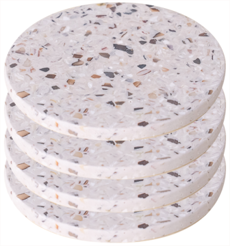 Lot de 4 Dessous de Glas - Helios blanc - Malakio