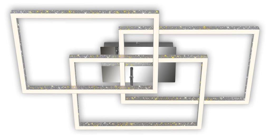 Briloner LED-plafondlamp Frame, aluminium chroom, 80 cm