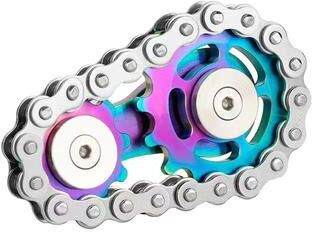 Uplifted Trends Metal Hand Spinner Chain Gear Fidget Spinner Stress Relief & Focus Tool For Adults silver