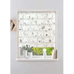 Doppelrollo OTTO HOME "MINNA" Gr. 5, grau (weiß), B:70cm H:150cm, Polyester, Rollos, Rollo mit Floralem Design, Für Fenster & Tür, Klemmfix - sehr beliebt