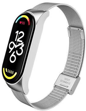 Inspired Living Stainless Steel Metal Strap Bracelet For Xiaomi Mi Band 37 silver