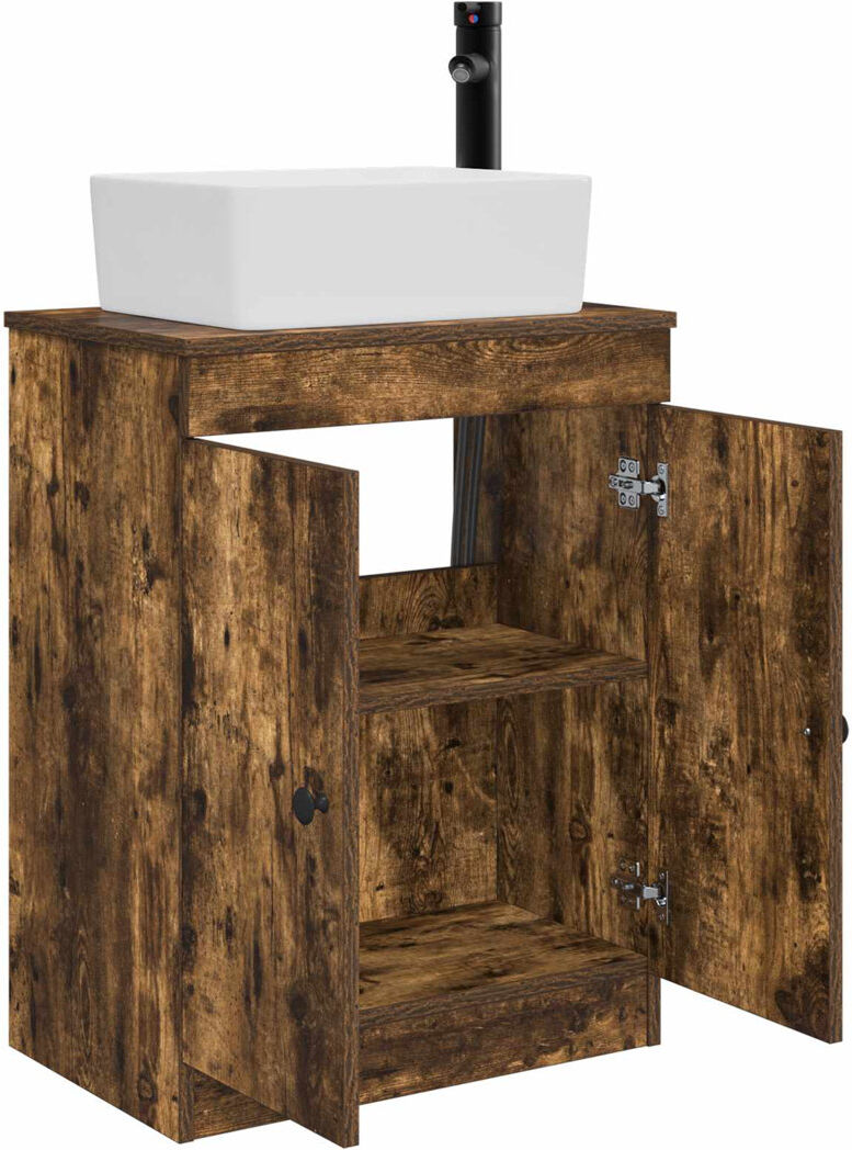 Ebern Designs 540 mm Bathroom Vanity Smoked Oak