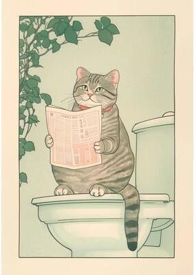 Inspired Finds Japandi Cat Bathtub Canvas Wall Art Retro Japanese Aesthetic Poster spa Peach 7.87x11.81in Unframed