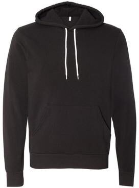 Bella + Canvas 3719 Sponge Fleece Hoodie in Black size Small B3719, BC3719