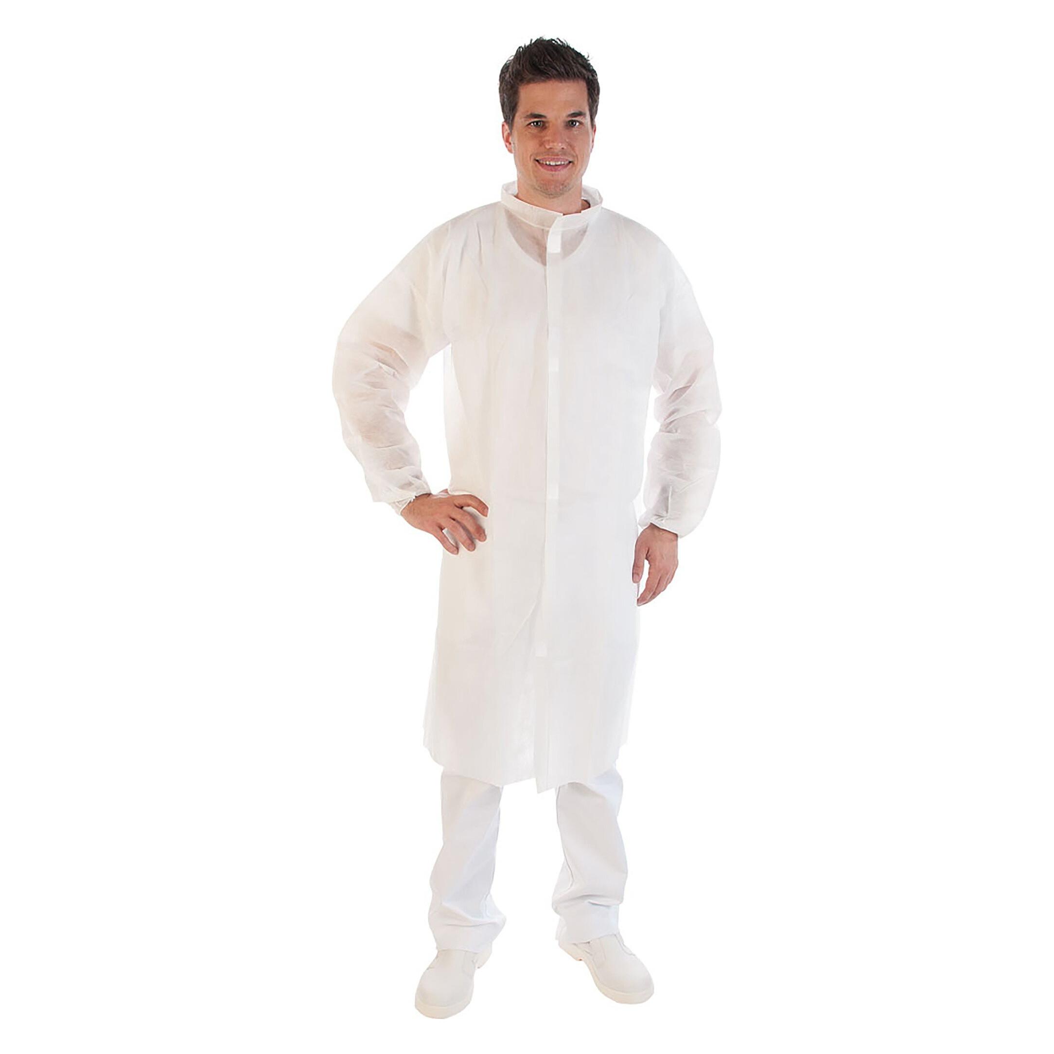 franz mensch Hygonorm Besucherkittel "light", weiss, PP-Vlies 30gr/m², Klettverschluss, XL (XL) (274022)