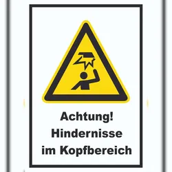 HB-Druck Achtung Hindernisse im Kopfbereich A2 (420x594mm) Schild