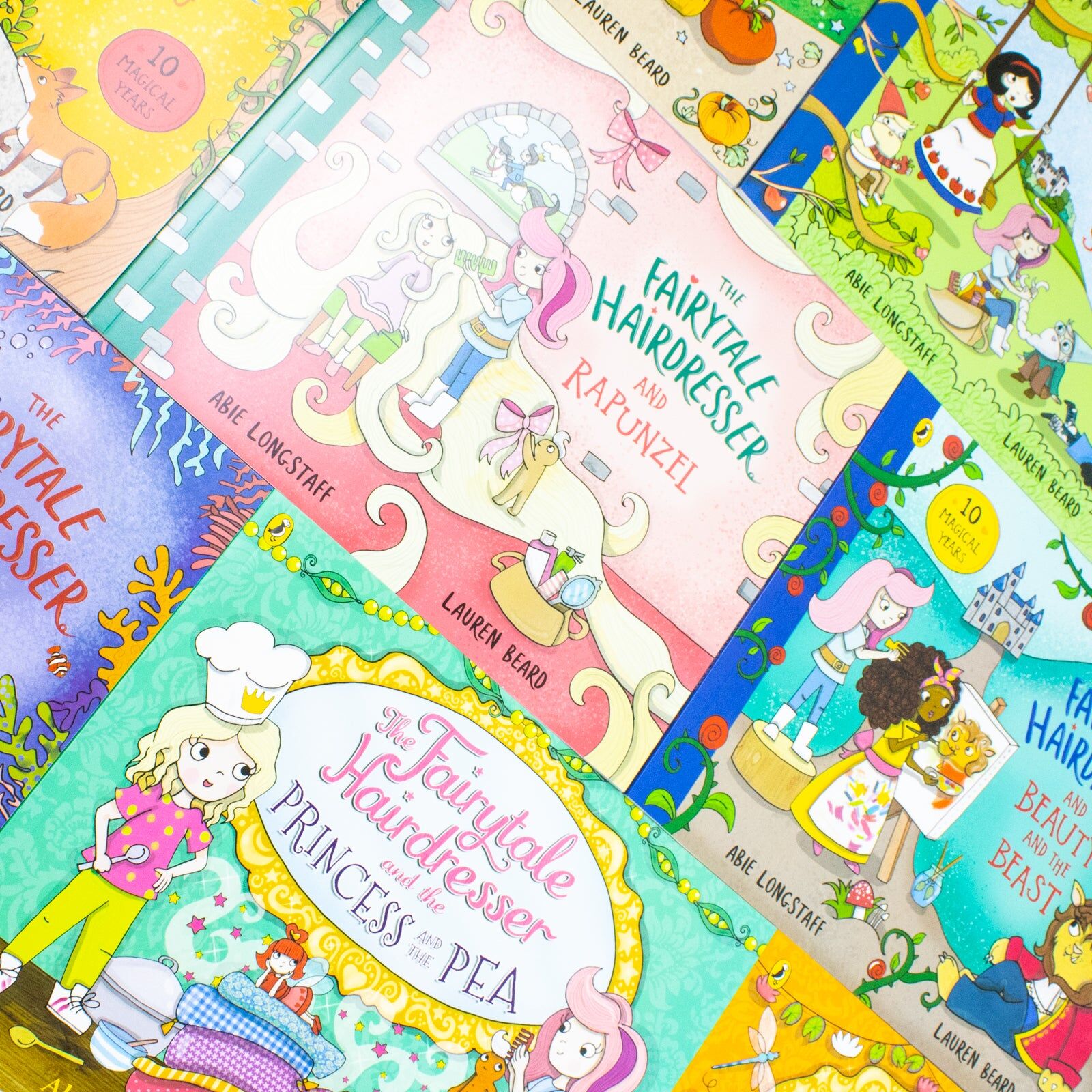 Puffin The Fairytale Hairdresser Collection 10 Books Set – Rapunzel, Cinderella, Snow White, Beauty & the Beast, Aladdin, Princess and the Pea & More   Child