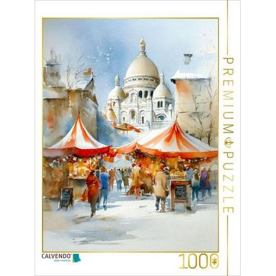 CALVENDO Puzzle Weihnachtsmarkt auf dem Mont Martre | 1000 Teile Lege-Größe 64x48cm Foto-Puzzle für glückliche Stunden, Game von , Calvendo Puzzle