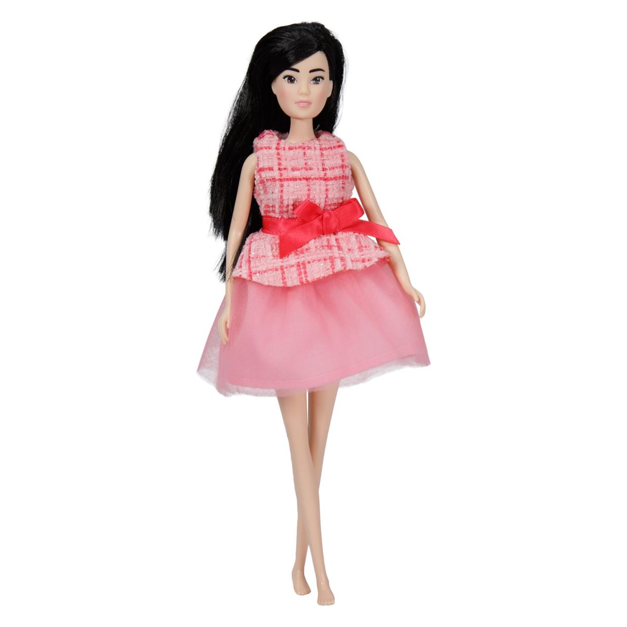 Heless Time2Shine Bouclé Minikleid "Gala" mit Tüllrock für Modepuppen der Grösse 29 cm (8514)