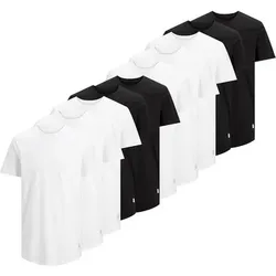 JACK AND JONES JACK&JONES Herren T-Shirt, 10er Pack - JJENOA, kurzarm, Rundhals, Baumwolle, einfarbig, Größe XL in Weiß Weiß