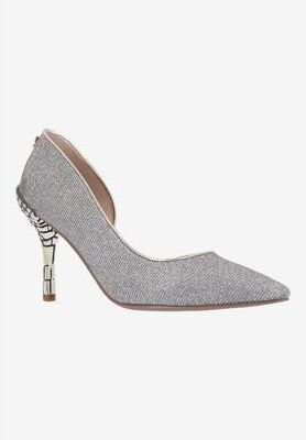Women's Jeanine Pointy Toe Pump by J. Renee in Pewter (Size 8 M)