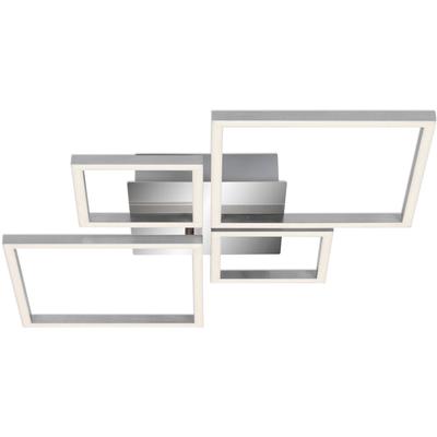 BRILONER LEUCHTEN LED Deckenleuchte "3128018 FRAME", weiß, Leuchten, Deckenlampe, 75x47x7,3cm, Chrom-Alu, 44W, Wohnzimmer, Schlafzimmer, LED Deckenleuchte